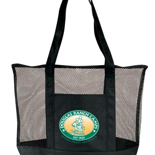 TPI124:  	DELUXE ZIPPER MESH TOTE BAG