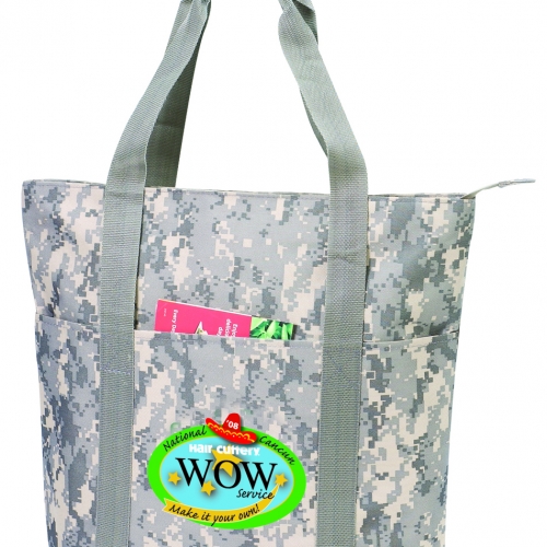 TPI154:  	DIGITAL CAMO TOTE BAG W/ ZIPPER