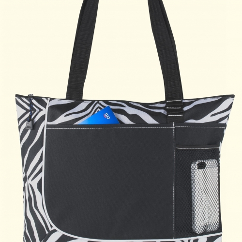 TPI171   POLY ZIPPERED TOTE BAG